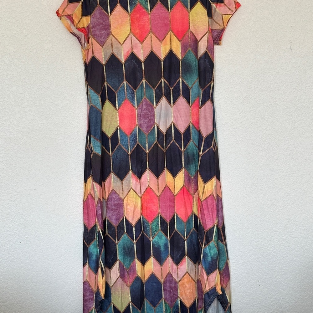 Colorful Geometric Pattern Dress